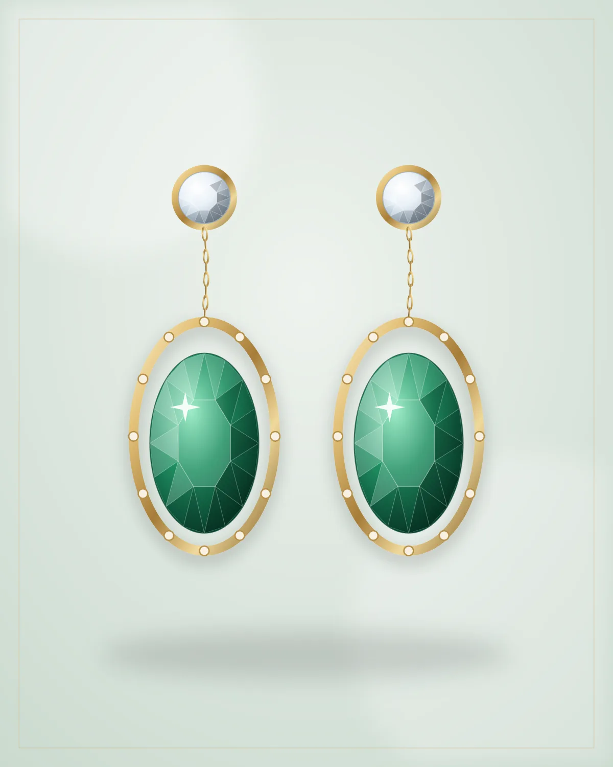 Emerald Drop Earrings — illustrative demo image