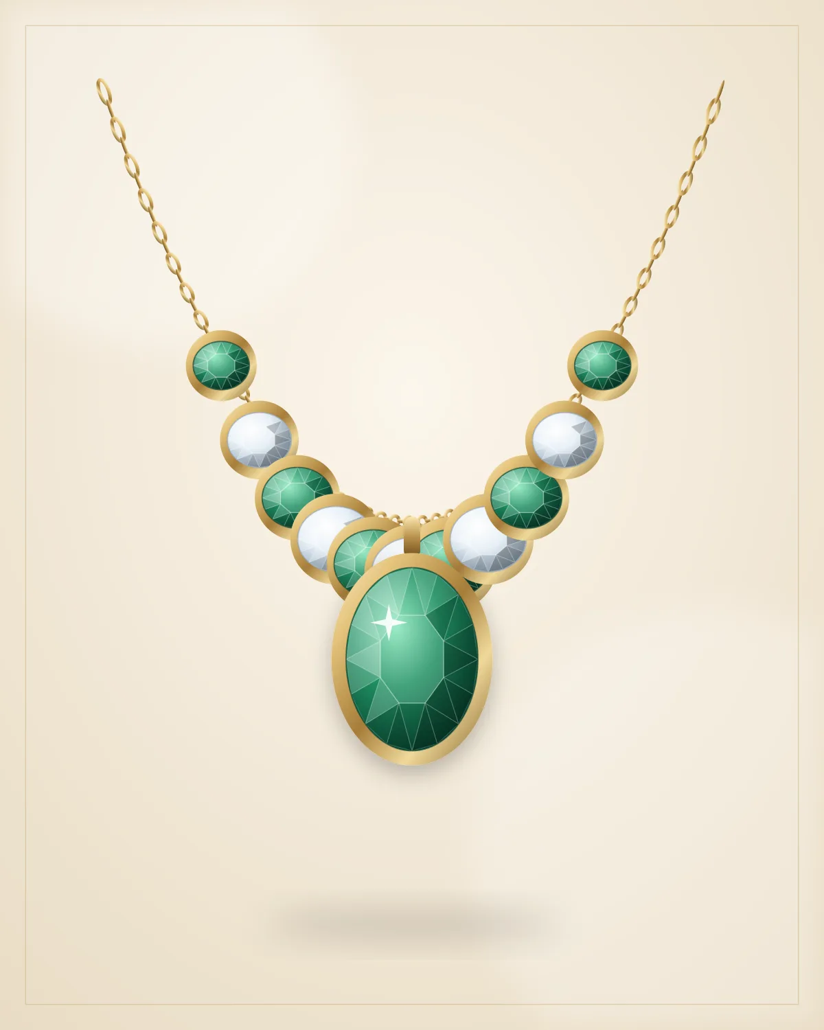 Emerald Collar Necklace — illustrative demo image