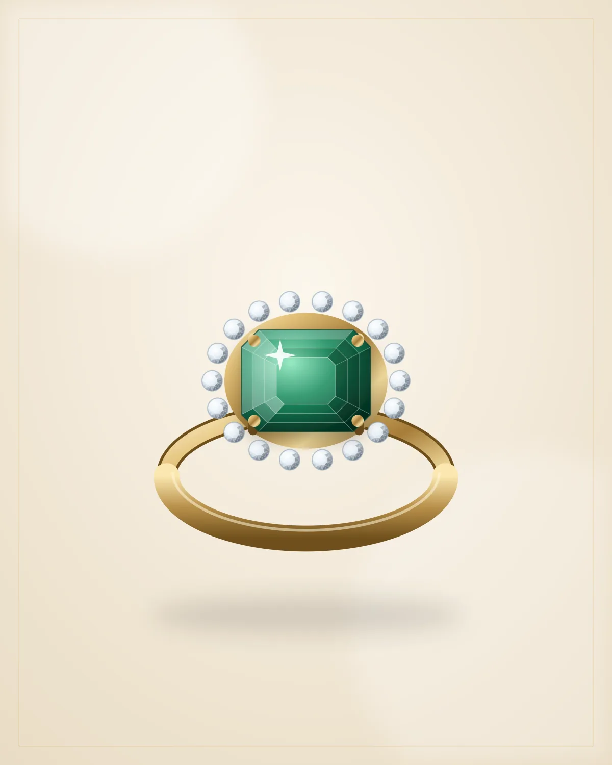 Emerald Halo Ring — illustrative demo image