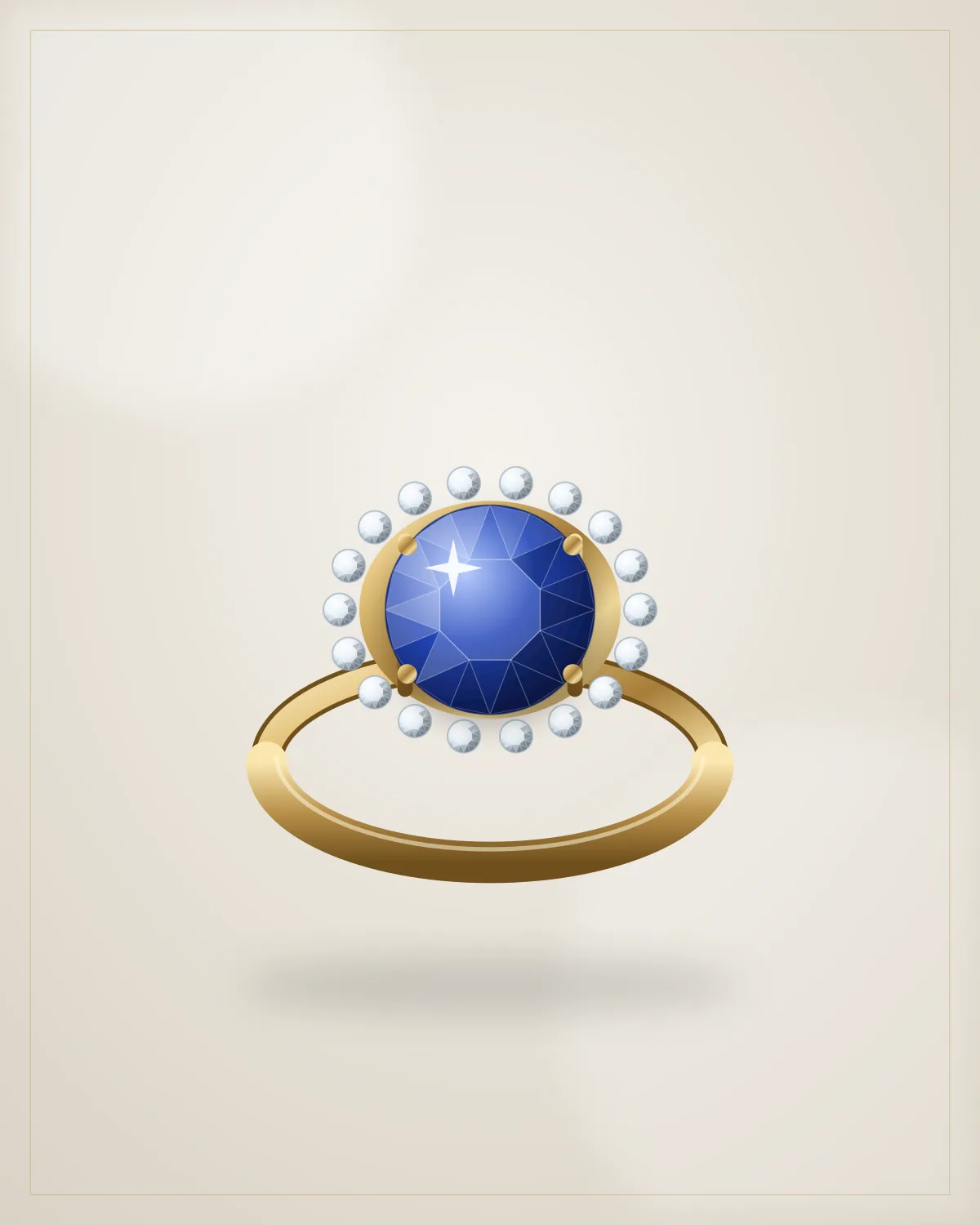 Sapphire Halo Ring — illustrative demo image