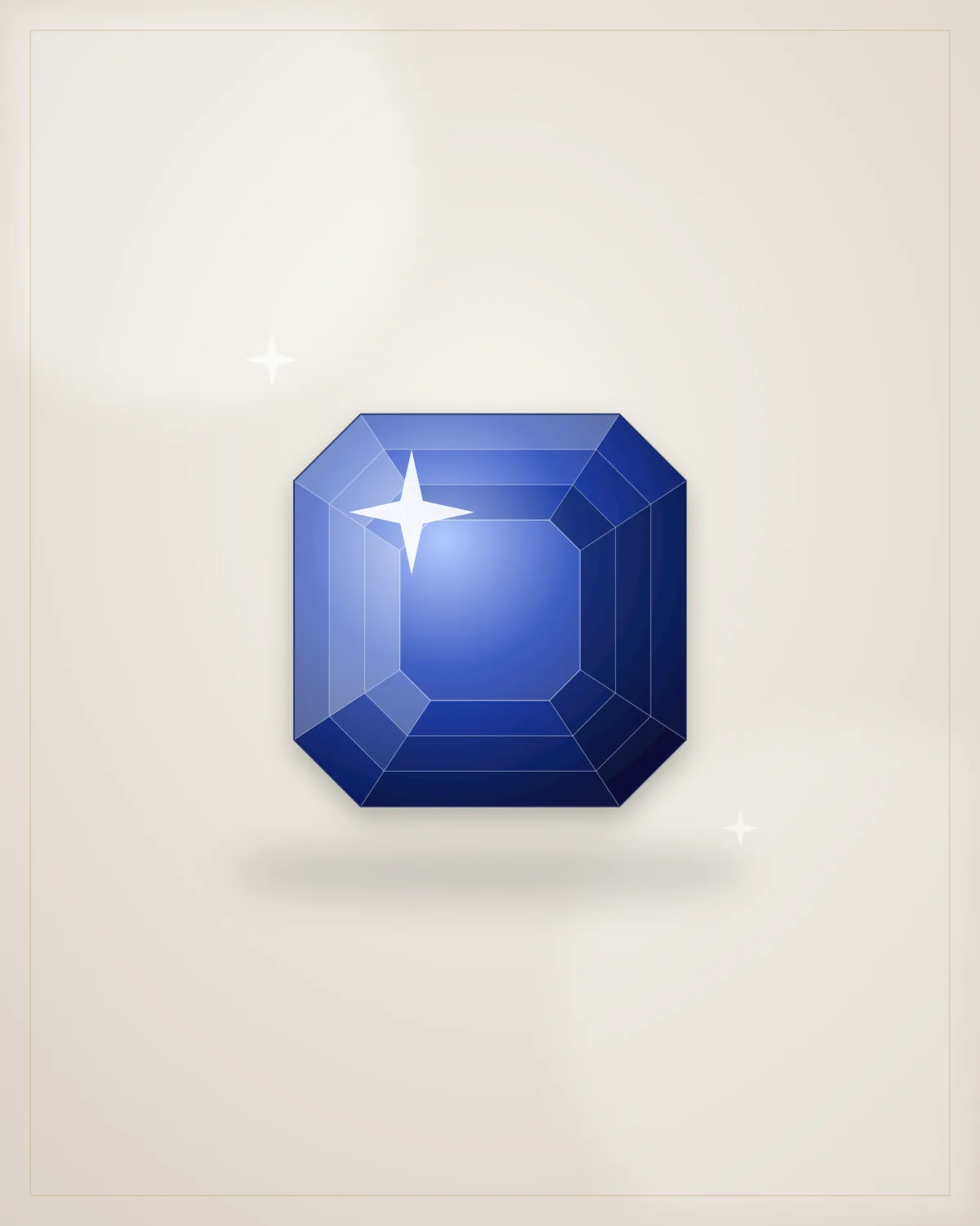 Blue Sapphire — Cushion — illustrative demo image